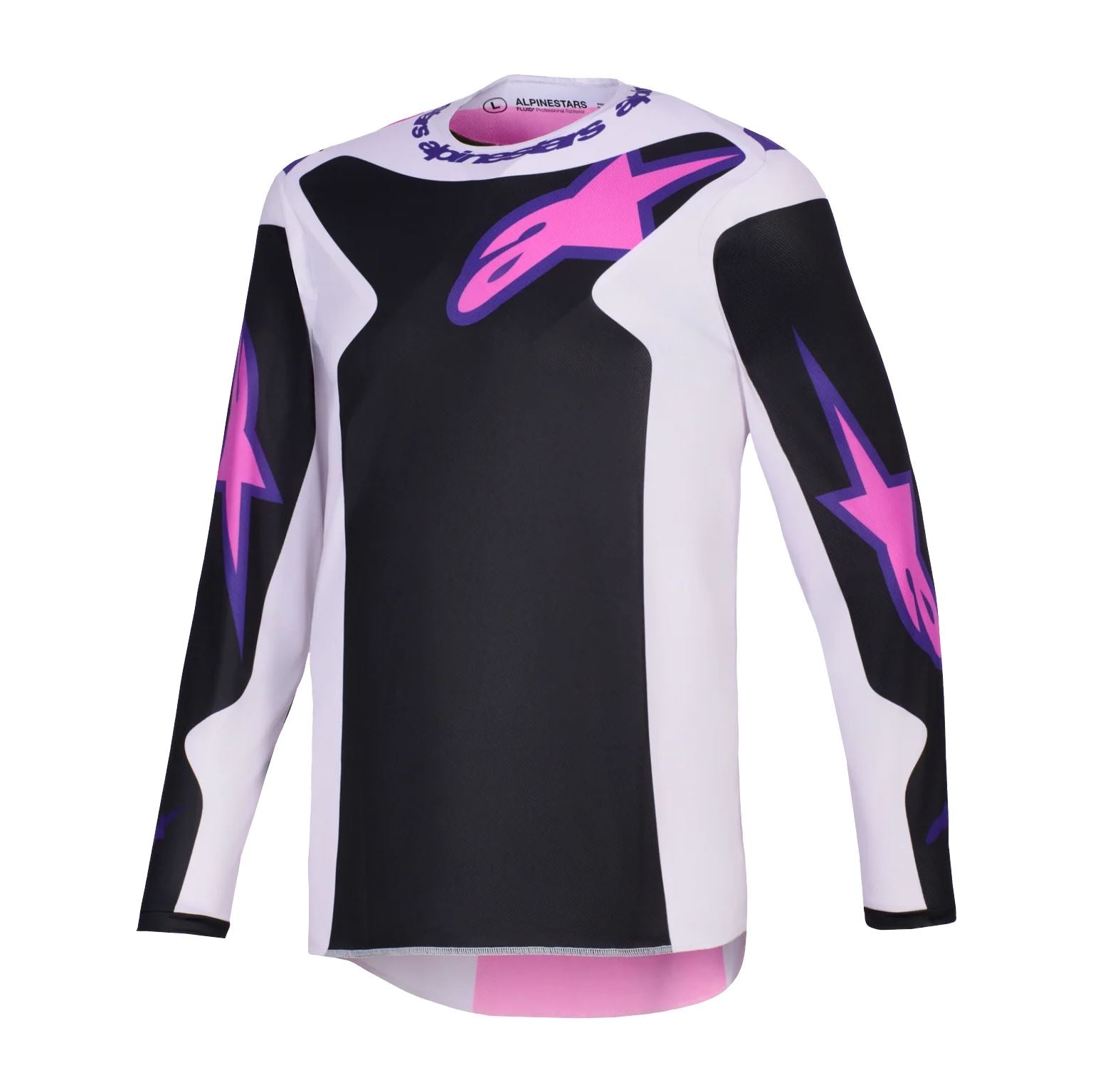 Alpinestars 2026 Fluid Grid Motocross Jersey Black Light Green Purple